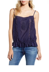 Women's Navy Hinge Woven Embroidered Camisole Size XS (0-2) - Picture 1 of 8