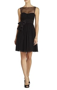 NUOVO ABITO BCBGMAXAZRIA NERO PHOEBE SENZA SPALLINE LINEA A WXC6L335/M45A TAGLIA 6 - Foto 1 di 2