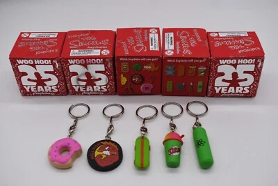 (5 Pack) The Simpsons: 25th Anniversary Keychains - Donut, Squishee, Hellfish - Image 1 of 4