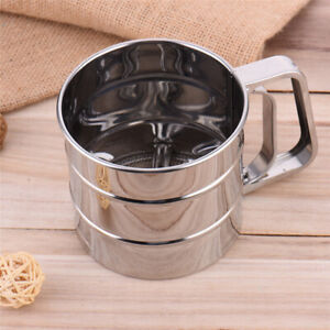 Fuyamp Flour Sifter,Stainless Steel Flour Sifter with Handle Baking Sieve Cup for Powdered Sugar Flour Sieve