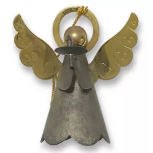 Vintage Mid Century Rustic Brass Angel Candle Snuffer Ornament - Picture 1 of 6