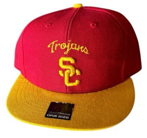 Vintage USC Trojaner Snapback Mütze Kappe Einheitsgröße Teamfarben Logo bestickt - Bild 1 von 8
