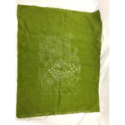 VTG Minerva Crewel Picnic Cross Stitch Kit #7411 Erica Wilson 1973 INCOMPLETE - Image 1 of 4