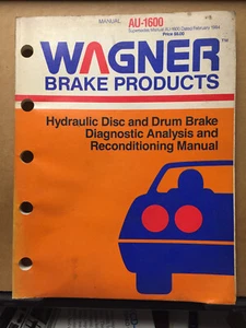 Wagner Brake Products Manual 1988 Diagnostic Analysis Reconditioning Manual - Foto 1 di 4