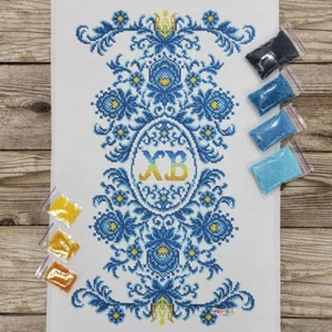 Easter Bead Embroidery Kit Needlepoint Decorative Towel br 0077 - Picture 1 of 15