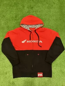 FACTORY EFFEX (FX) HONDA JACKET BLACK & RED FULL ZIP HOODIE MEN'S MEDIUM - Picture 1 of 6