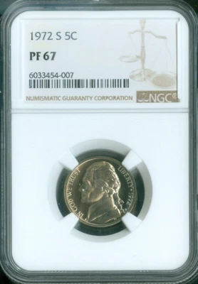 1972 S Jefferson Nickel NGC PF67 Quality - Image 1 of 2