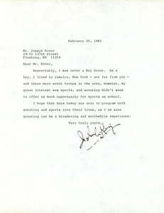 John A. King (?) Signed Letter - Boy Scouts - Picture 1 of 2
