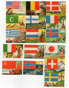 16 chromos anciens drapeaux du monde /RUBdé - Imagen 1 de 2