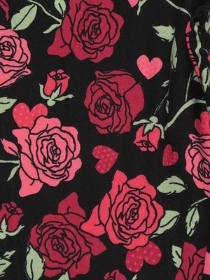 Leggings Lularoe nova com etiquetas - Tween - Estampa floral geométrica - ROSAS E corações - Imagem 1 de 4