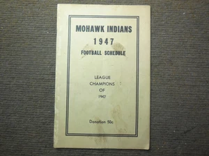 1947 Mohawk Indians Fußball Spielplan (Cincinnatti Ohio) - Bild 1 von 7