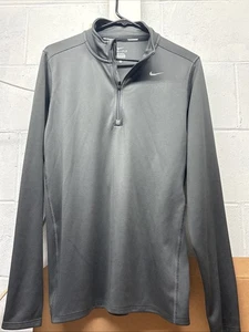 Nike Running Dri Fit Men's Track Jacket Size Medium 1/4 zip  Pullover Gray - Picture 1 of 3