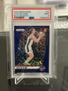 2024 Panini Prizm WNBA #22 Caitlin Clark Rookie RC Blue Velocity PSA 9 Mint ROY - Bild 1 von 3