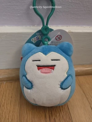 Original Squishmallows 3.5" Pokémon Snorlax Plush Clip On Keychain  - Image 1 of 4