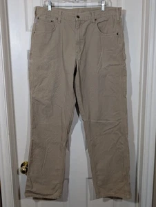 Pantalones para hombre Carhartt 34x34 B159 GKH marrón tostado caqui carpintero calce relajado lona - Imagen 1 de 12