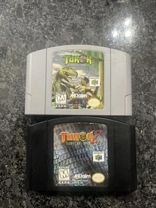 Turok Dinosaur Hunter 1&2 Authentic (Nintendo 64, 1996) Cartridge Only - Tested - Picture 1 of 2
