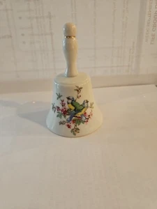 Porzellan Glocke mit Vögeln aus blauen und rosa Blumen Made in Japan - Bild 1 von 4