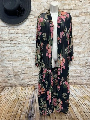 Topper Gitano Largo Frente Abierto Rosas Negro Transparente Hilos Sagrados Talla S/M Nuevo con Etiquetas Foto 1 de 4