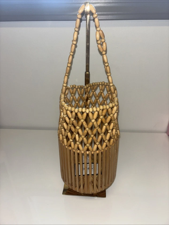 Bolso L Space Casanova Cartera Vacay órgano Cuentas Madera Bolso Cubo Diseñador Nuevo con Etiquetas y2k Foto 1 de 4