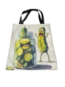 NEU Neuheit Tragetasche Schultertasche Gurken Glas lustig Angst Essen 13,5x16 Zoll - Bild 1 von 4