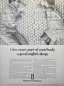 Simmons Beautyrest Mattress for Every Part of Your Body Vintage Print Ad 1968 - Picture 1 of 4