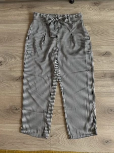 Mac Paperbag weite Hose gestreift weiß schwarz Gr. 38 - Bild 1 von 8