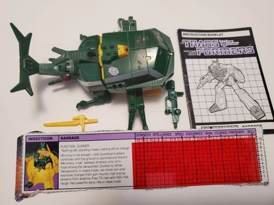 Transformers G1 INSECTICON BARRAGE COMPLETE Figure, Accessories , Specs, Booklet - Image 1 of 4