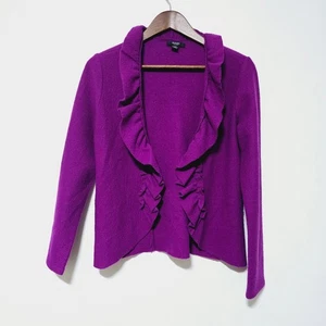 Alfani 100% Merinowolle Pullover Jacke Gr. S Petite Purple Cottagecore Romantisch - Bild 1 von 5