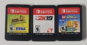 Super Monkey Ball Banana Mania, 2K19, LEGO Worlds Nintendo Switch solo cartucho - Imagen 1 de 2