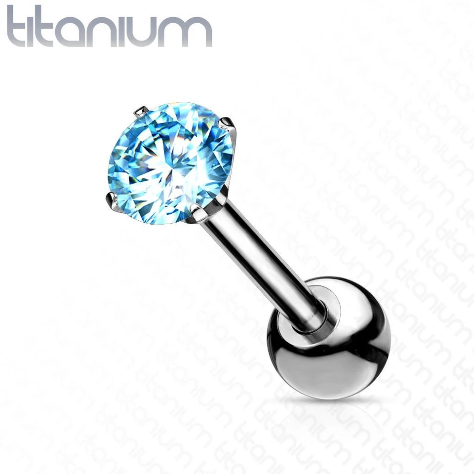 Piercing Ear Cartilage Helix Titanium Zircon Turquoise — 第 1/1 张图片