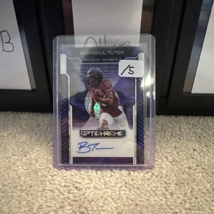 2025 Leaf Optichrome Football Bhayshul Tuten #/5 Jaguars Prospect RC Auto - Bild 1 von 2