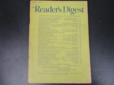 The Reader's Digest Magazine April 1946 Volume 48 Espionage Articles - Image 1 of 4