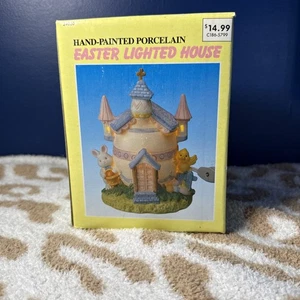 Vintage Porzellan Ostern beleuchtete Kirche 1992 handbemalt mit Licht funktioniert - Bild 1 von 4