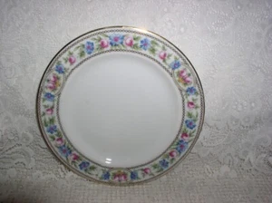 Hutschenreuther Selb Bavaria rosa blaue Blume Brot Kuchenteller - Bild 1 von 3