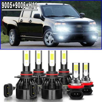 For Chevy Colorado 2005-2008 LED Headlights Hi-Low + Fog Light Bulbs Combo Kit - Image 1 of 4