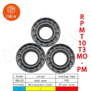 Inserto de fresado redondo de carburo CNC RPMT10T3MO-PM para fresadora de torno EMRW 5R - Imagen 1 de 7