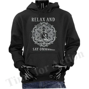 Say Ommmmm Buddha & Mandala Grafik Pullover Hoodie - Bild 1 von 8