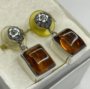 Baltic Amber Sterling Silver Earrings - Lori Bonn - Picture 1 of 11