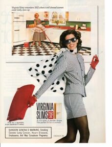 Vintage print ad Tobacco Cigarettes VIRGINIA SLIMS 1952 Clean Up Woman 1990 ad