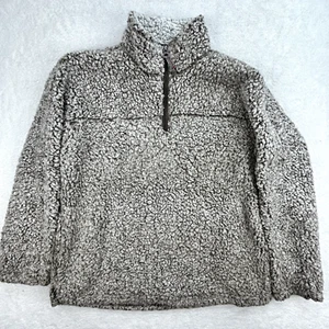 Pullover de peluche Sherpa Dylan Frosty Tipped Stadium 1/4 cremallera para mujer M tostado - Imagen 1 de 8