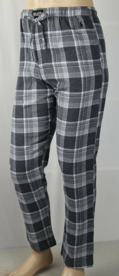 POLO Ralph Lauren Gris Crema Pijama a Cuadros Salón Dormir Pantalones Negro Poni Nuevo con Etiquetas Foto 1 de 1