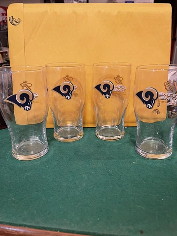 Lot Of 4 Budweiser NFL Los Angeles / St. Louis Rams Beer Glasses GAME TIME Cover