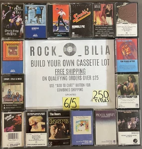 $1 & UP 60s-70s ROCK PSYCH BUY $25 GET FREE SHIP BUILD YOUR CASSETTE TAPE LOT - Picture 1 of 328