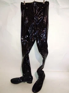 Promotions Elastisch lack Hose Stiefel lack Gr 47 RV, neu, flach Absatz - Picture 1 of 6