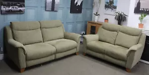 PARKER KNOLL MANHATTAN STATIC L2 & 2 SEATER SOFAS IN BOUCLE FENNEL FABRIC - Picture 1 of 6