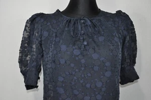 Aquascutum London S-Aniston Silk Navy Blue Blouse Women's size US 2 UK 6 - Picture 1 of 8