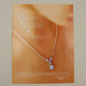 Anuncio impreso de joyería vintage De Beers 1997 revista de papel recorte página de moda años 90 - Imagen 1 de 6