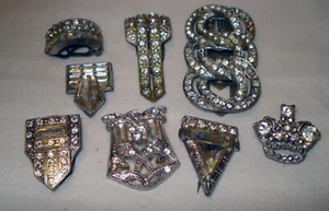 Vintage Silver Tone Rhinestone Brooch Pin Earring Jewelry Clothes Shirt Clips - Picture 1 of 6