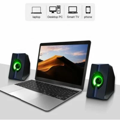 Casse audio 2.0 USb PC altoparlantI per computeR 3W x 2 luce RGB AB-D377 - Immagine 1 di 4