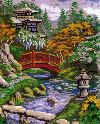 Mini Stecksystem Japanischer Garten ca. 9.700 Teile mit XXL-Steckvorlage - Bild 1 von 4